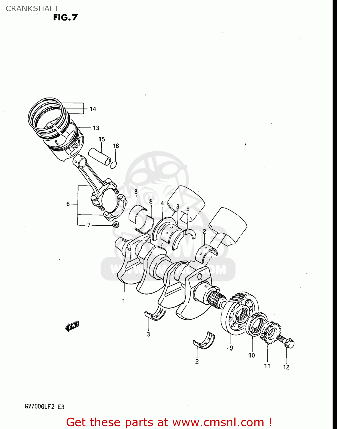 CRANKSHAFT GV700GLF MADURA 1985 (F) USA (E03)