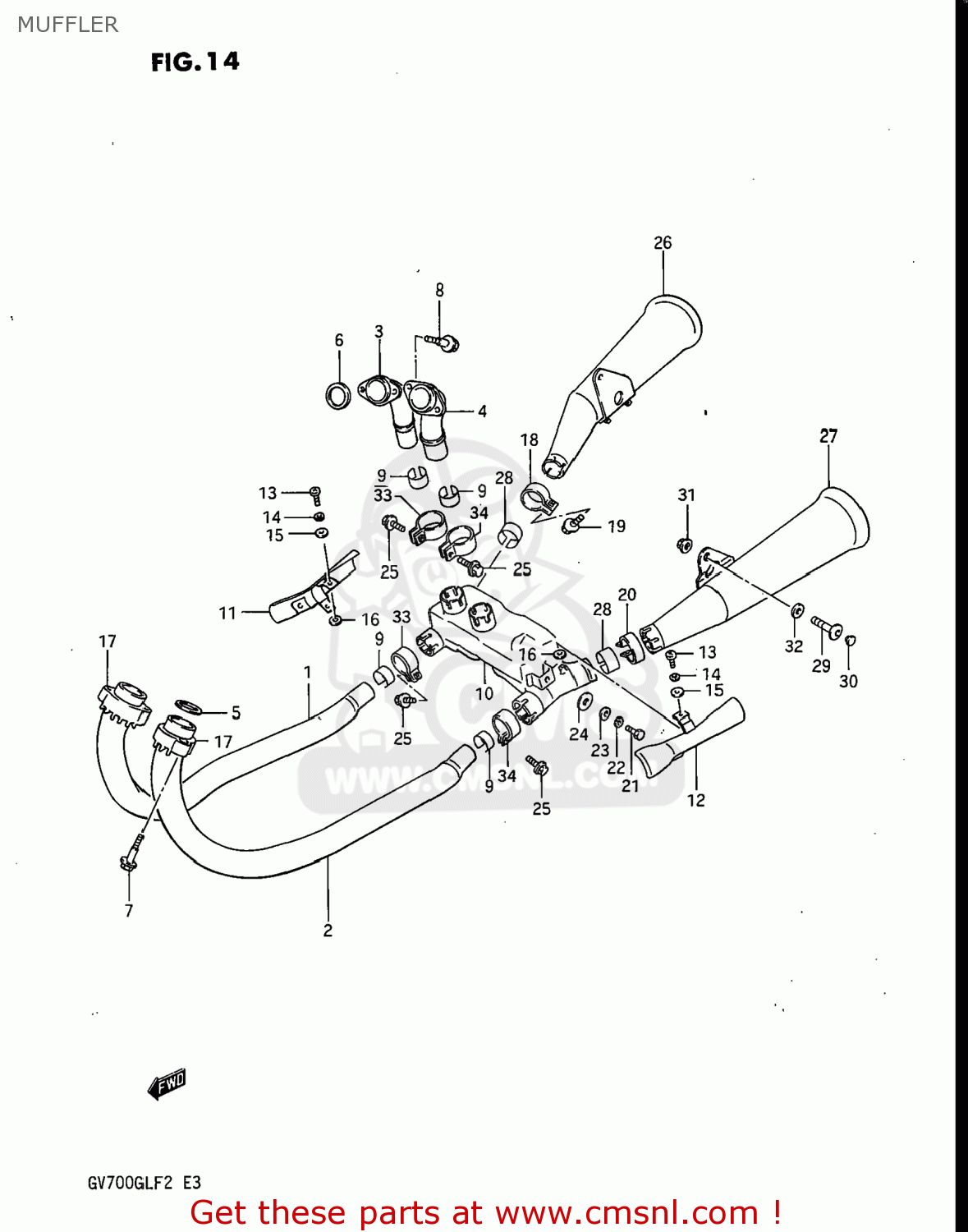 MUFFLER GV700GLF MADURA 1985 (F) USA (E03)