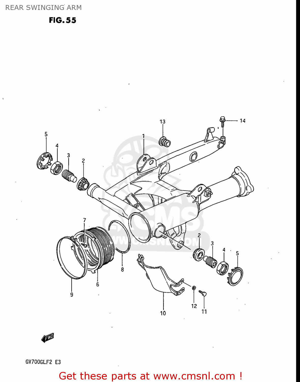 REAR SWINGING ARM GV700GLF MADURA 1985 (F) USA (E03)