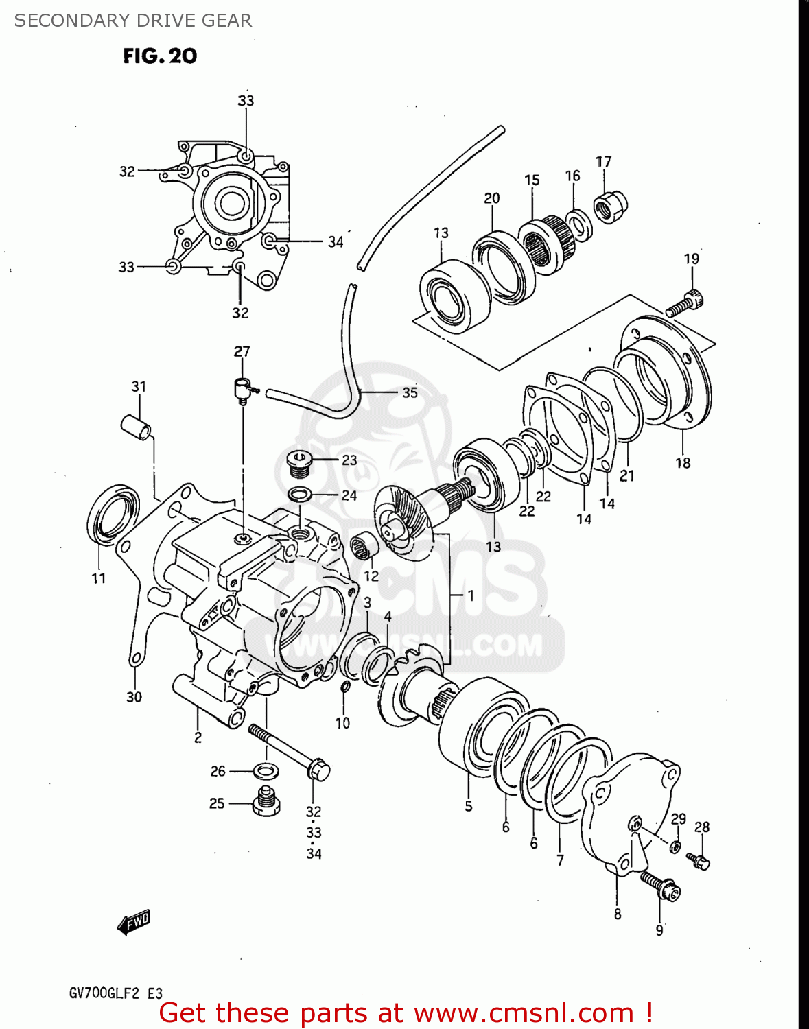 SECONDARY DRIVE GEAR GV700GLF MADURA 1985 (F) USA (E03)