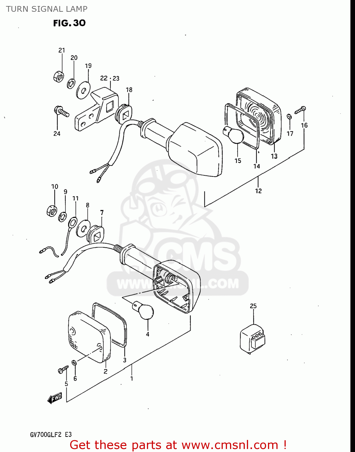 TURN SIGNAL LAMP GV700GLF MADURA 1985 (F) USA (E03)