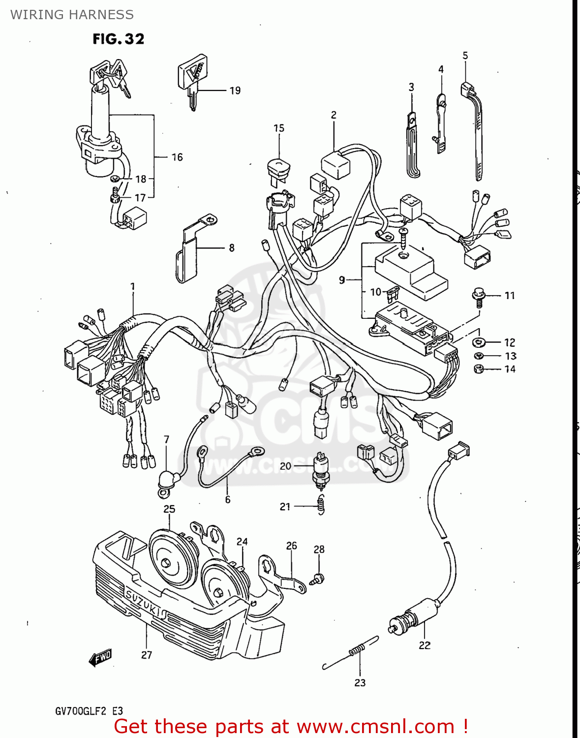 WIRING HARNESS GV700GLF MADURA 1985 (F) USA (E03)