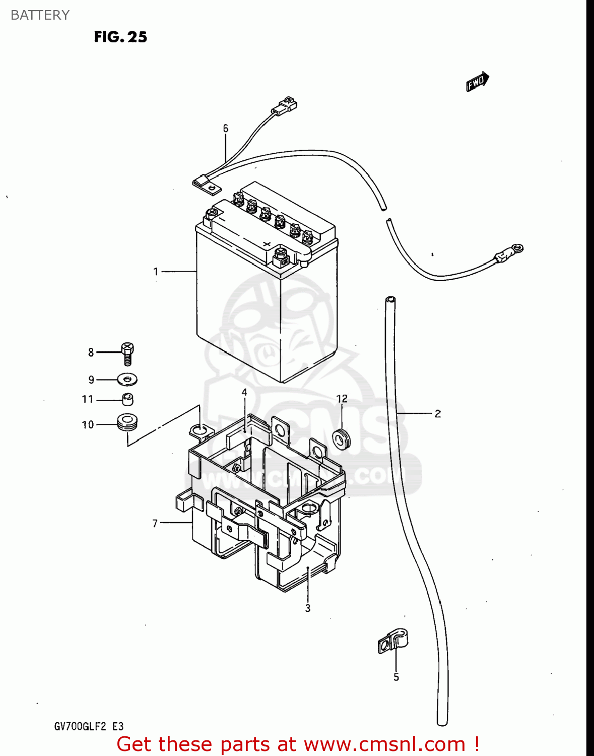 BATTERY GV700GLF2 MADURA 1985 (F) USA (E03)