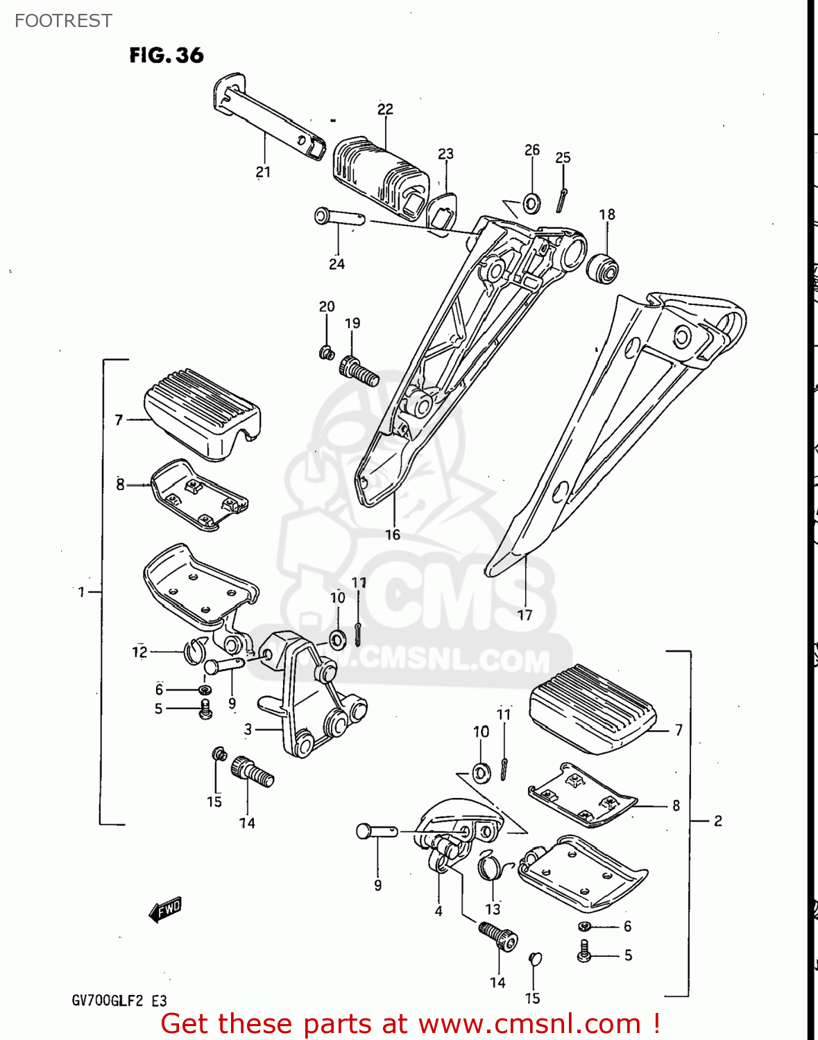 FOOTREST GV700GLF2 MADURA 1985 (F) USA (E03)