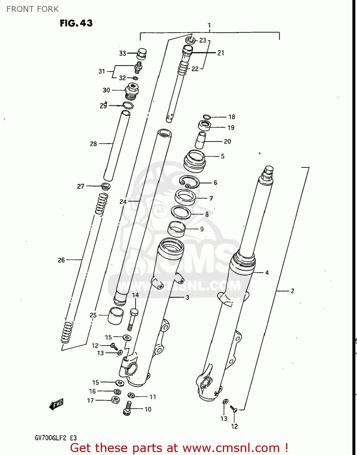 FRONT FORK GV700GLF2 MADURA 1985 (F) USA (E03)