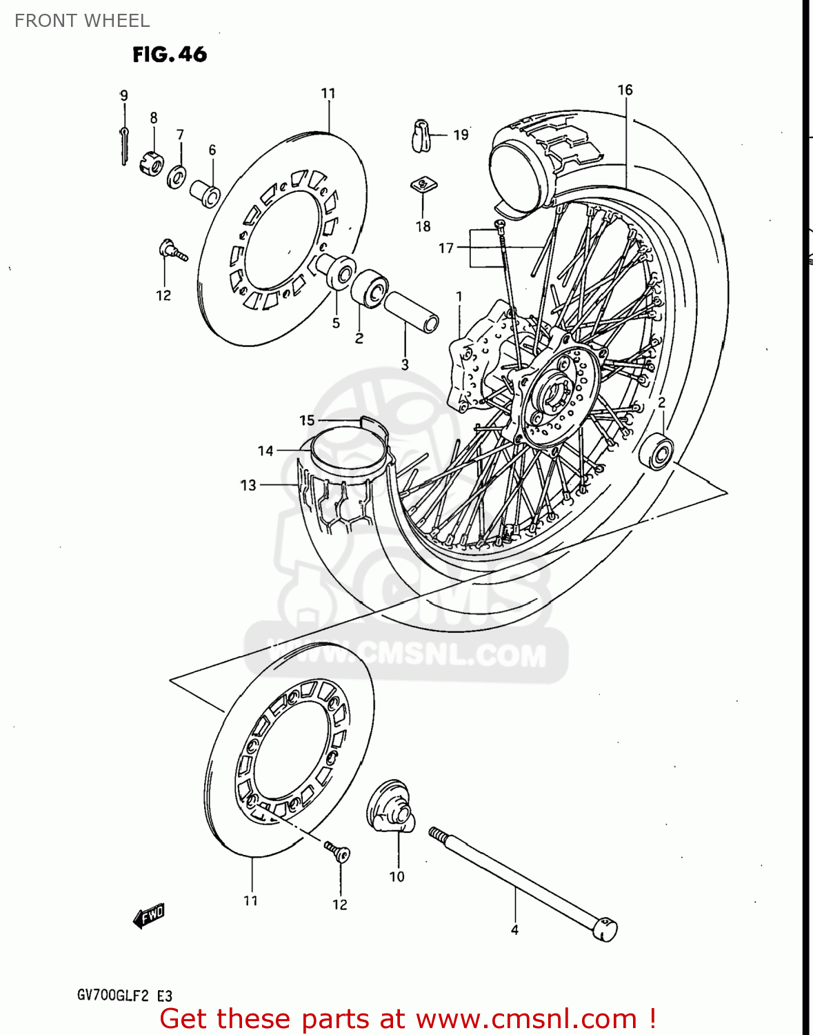 FRONT WHEEL GV700GLF2 MADURA 1985 (F) USA (E03)