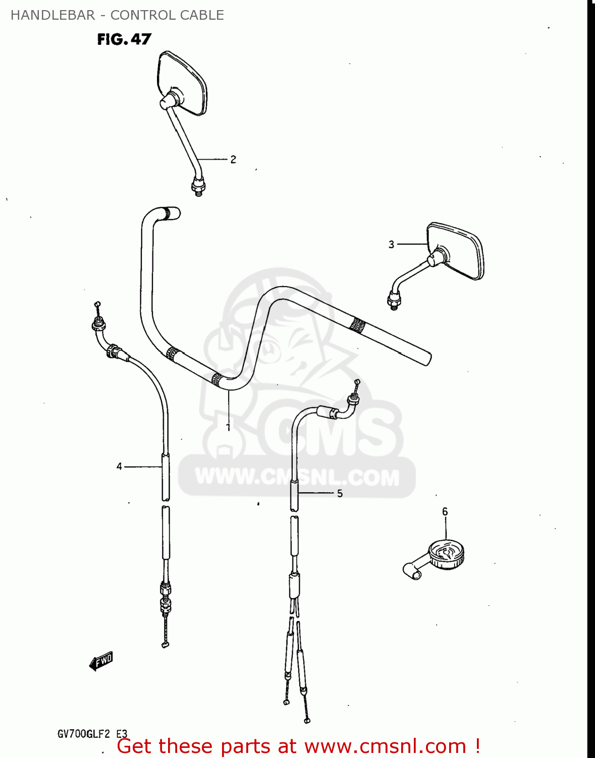 HANDLEBAR - CONTROL CABLE GV700GLF2 MADURA 1985 (F) USA (E03)