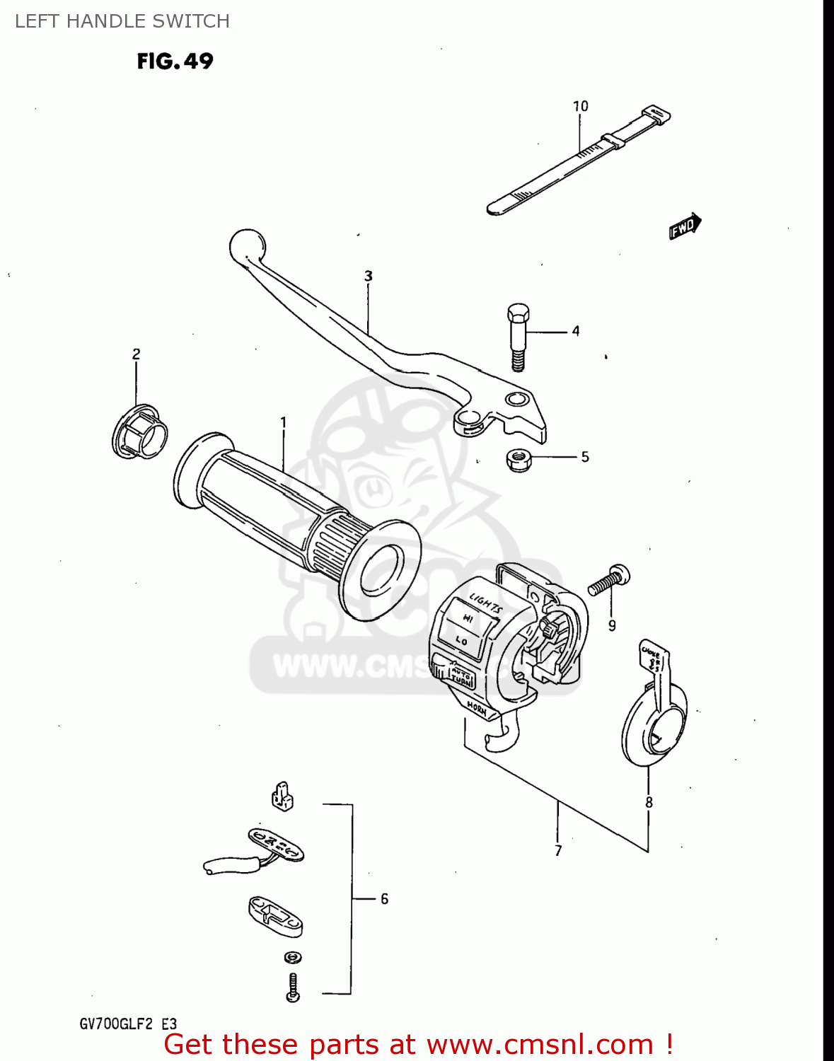 LEFT HANDLE SWITCH GV700GLF2 MADURA 1985 (F) USA (E03)