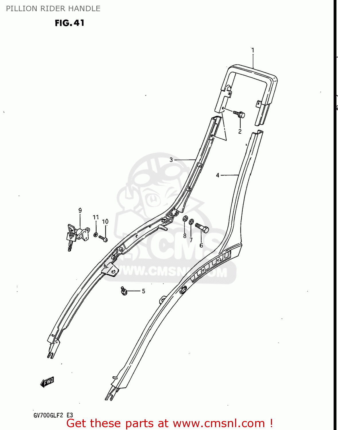 PILLION RIDER HANDLE GV700GLF2 MADURA 1985 (F) USA (E03)