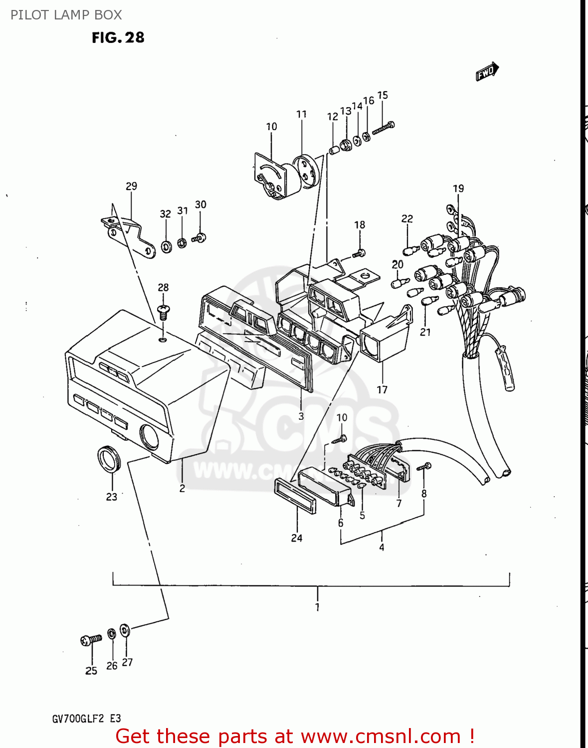PILOT LAMP BOX GV700GLF2 MADURA 1985 (F) USA (E03)