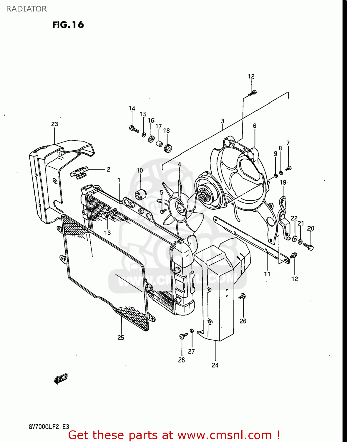 RADIATOR GV700GLF2 MADURA 1985 (F) USA (E03)