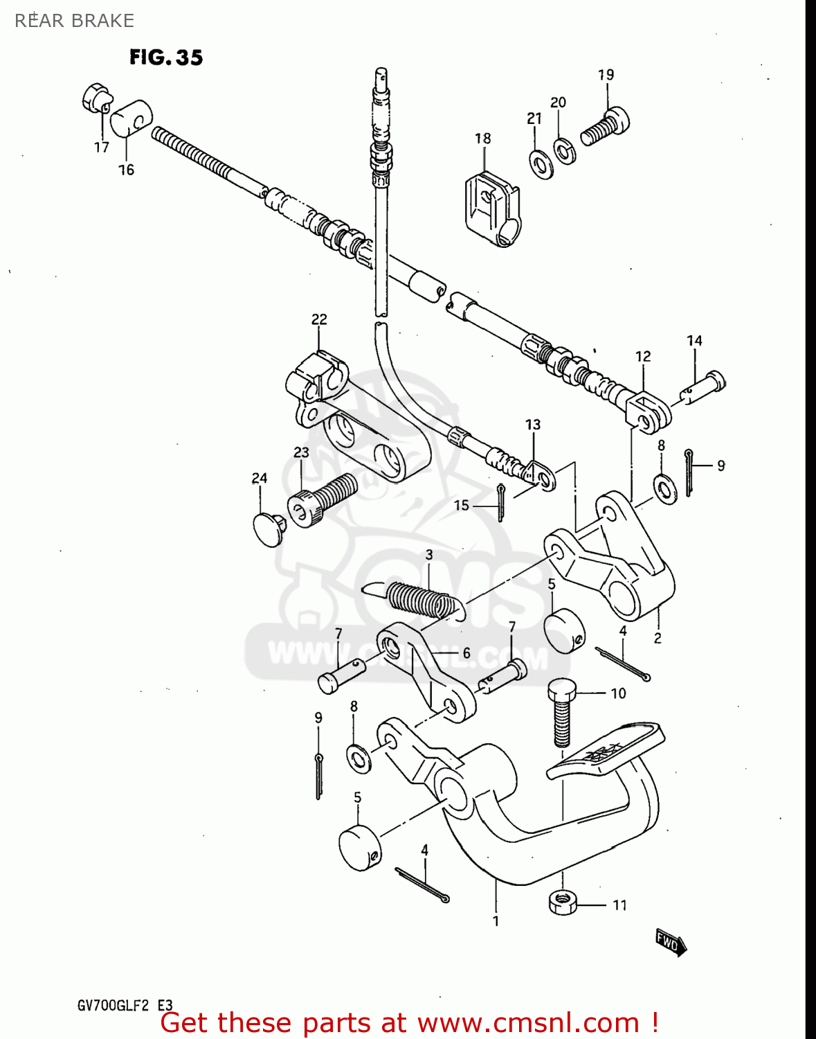 REAR BRAKE GV700GLF2 MADURA 1985 (F) USA (E03)