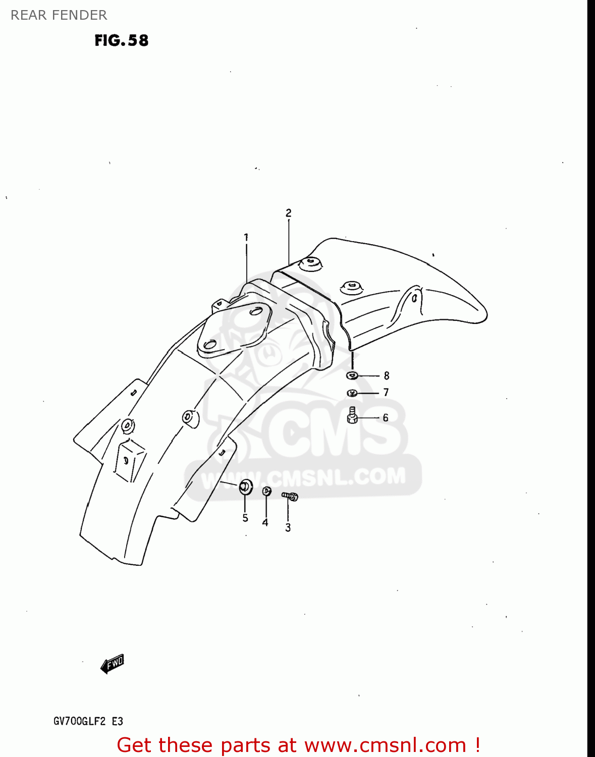 REAR FENDER GV700GLF2 MADURA 1985 (F) USA (E03)