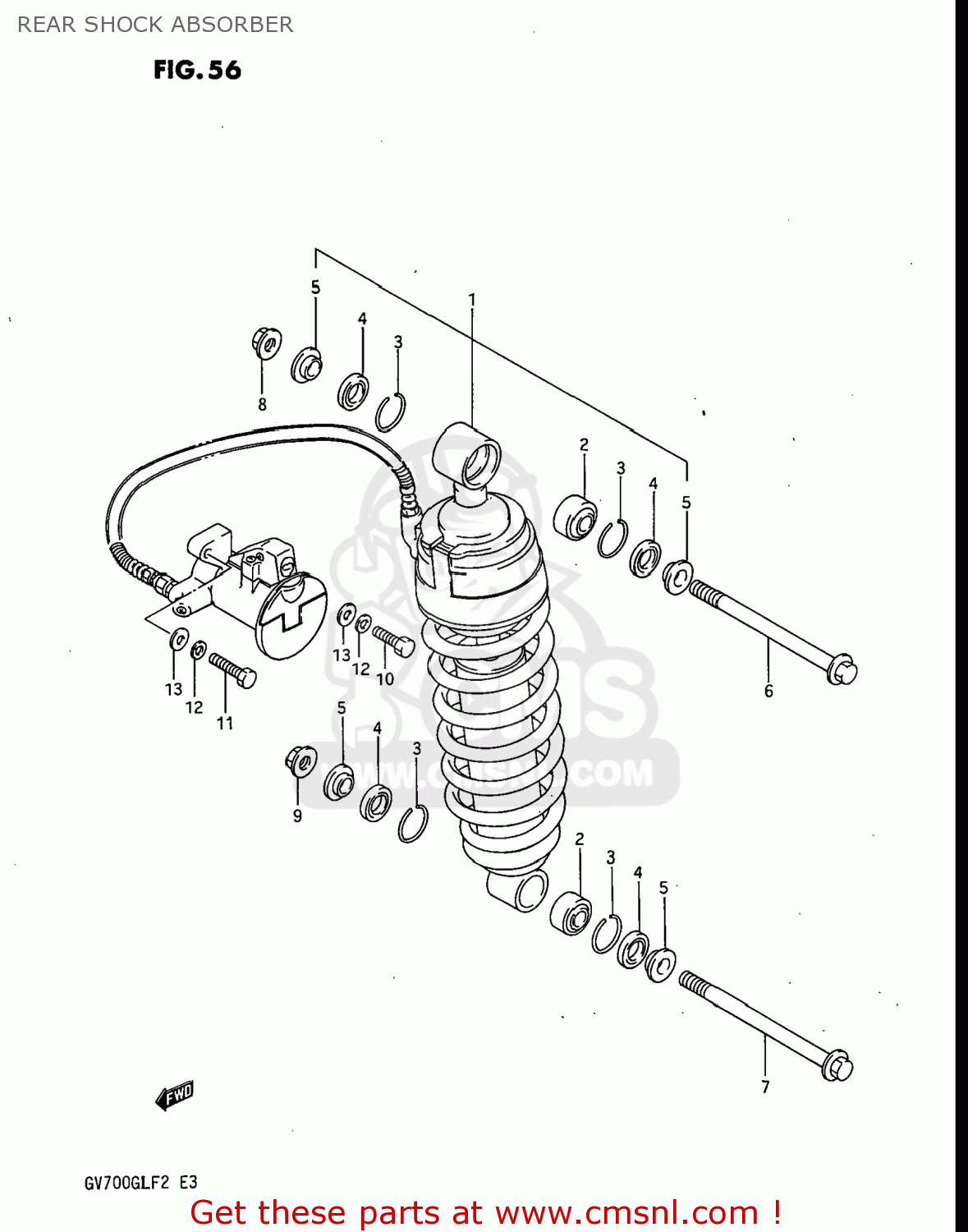 REAR SHOCK ABSORBER GV700GLF2 MADURA 1985 (F) USA (E03)