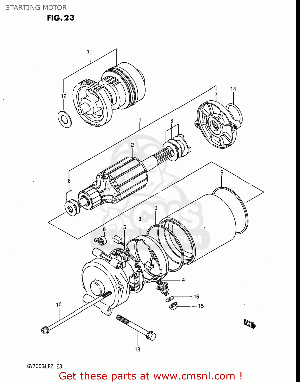 STARTING MOTOR GV700GLF2 MADURA 1985 (F) USA (E03)