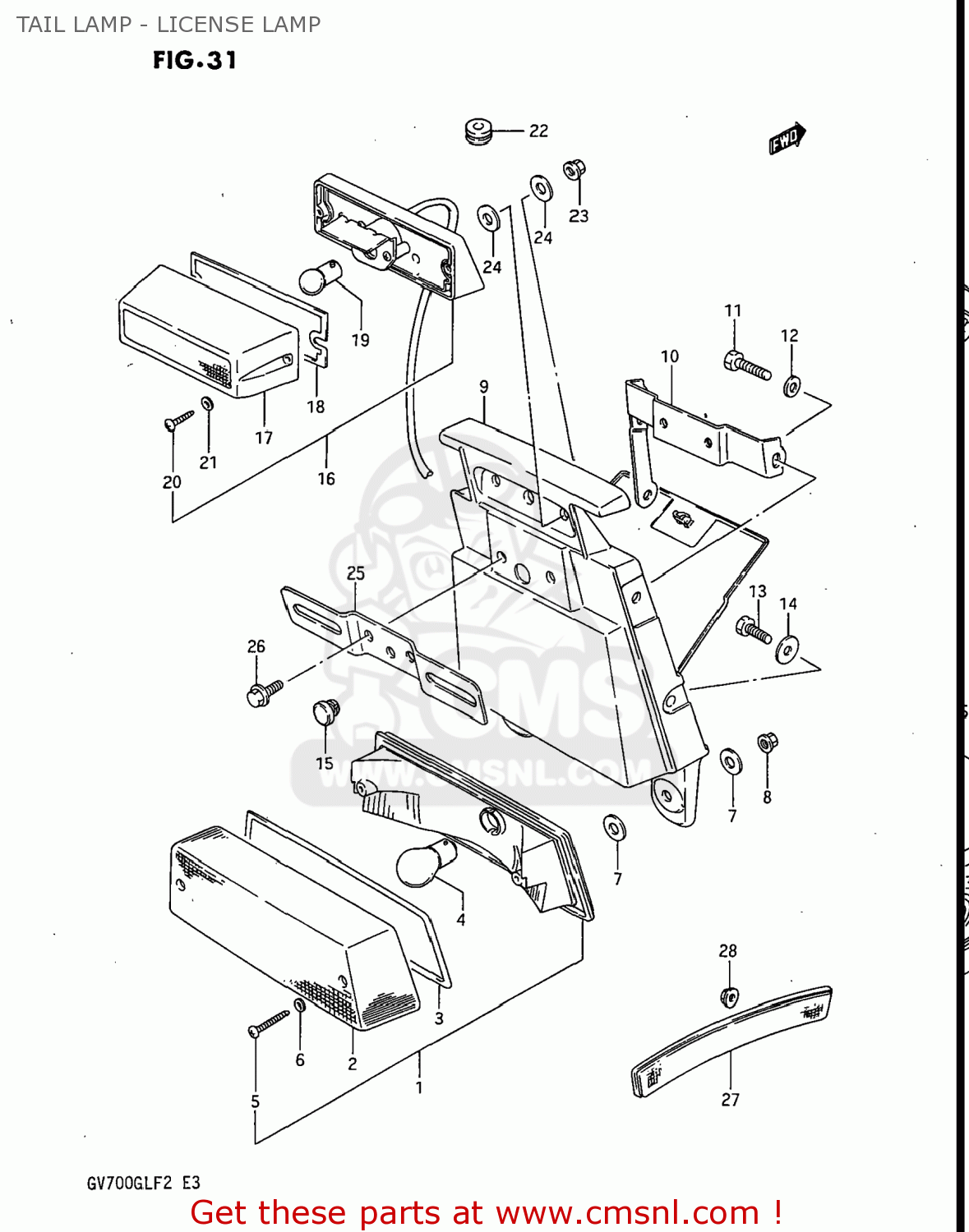 TAIL LAMP - LICENSE LAMP GV700GLF2 MADURA 1985 (F) USA (E03)