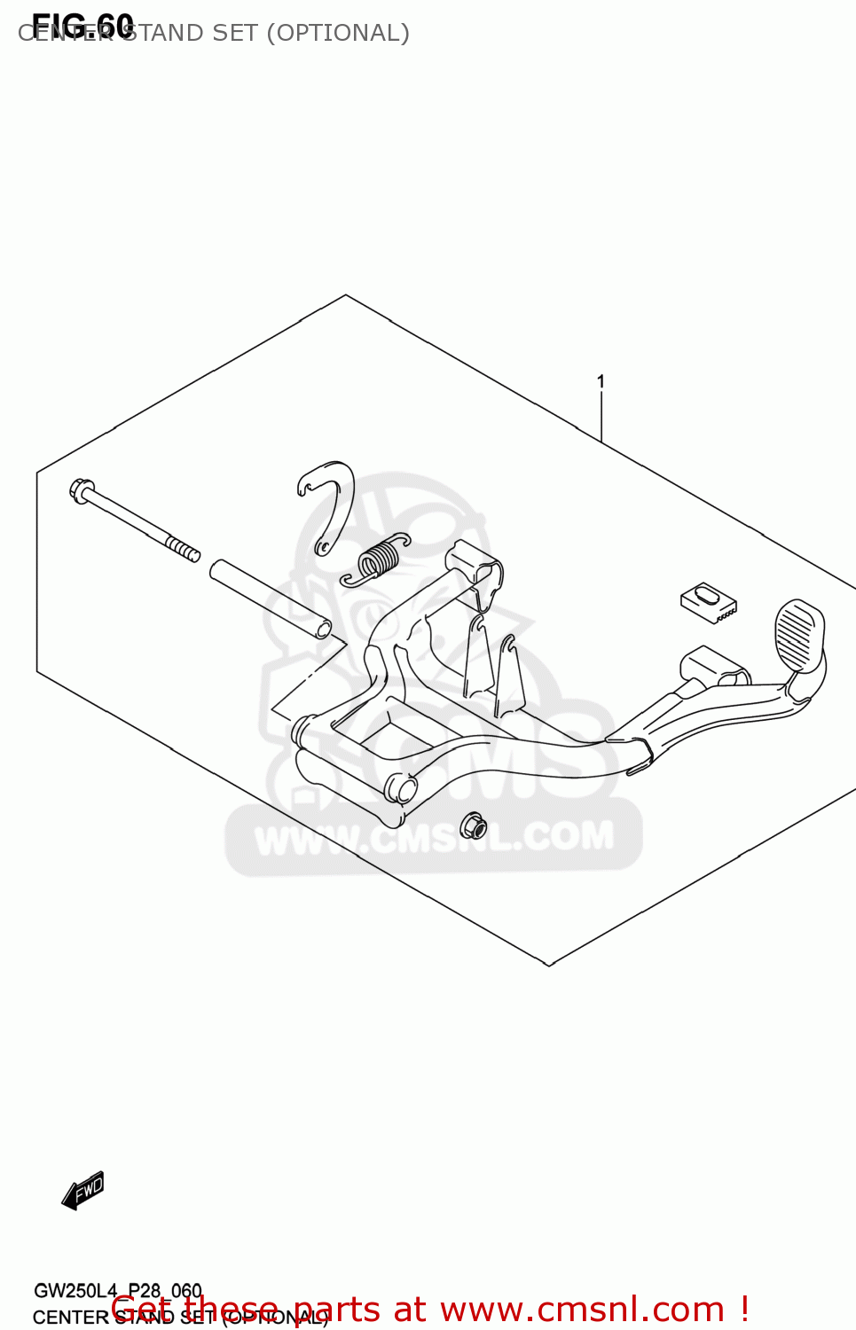 CENTER STAND SET (OPTIONAL) GW250 INAZUMA 2014 (L4) USA (E03)