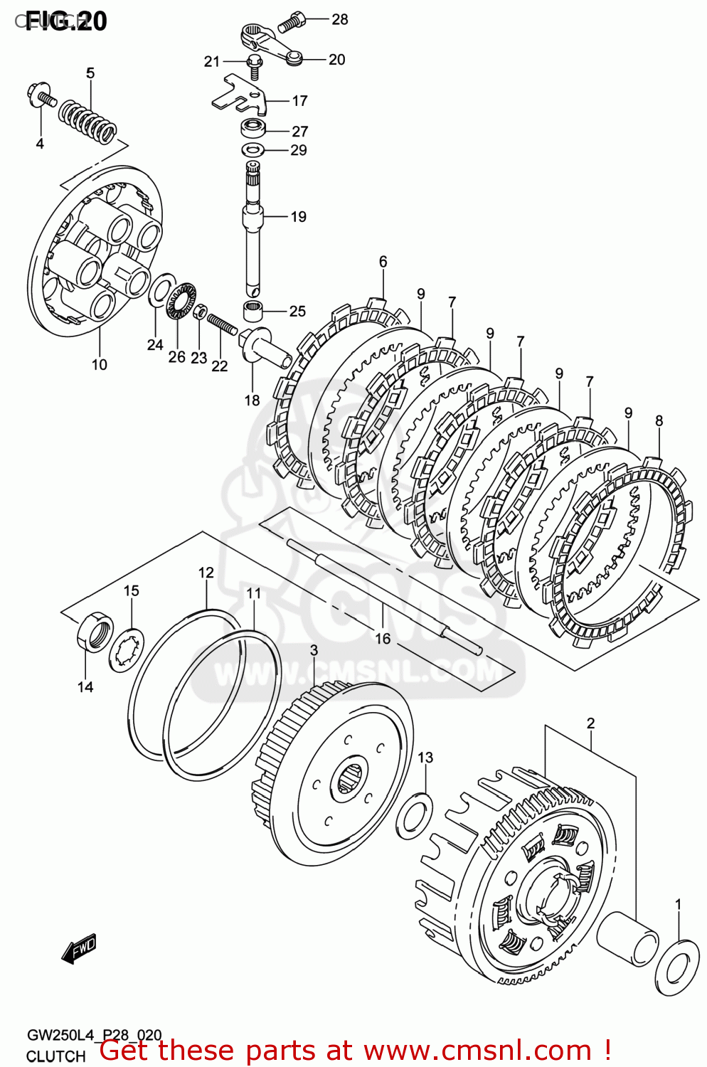 CLUTCH GW250 INAZUMA 2014 (L4) USA (E03)