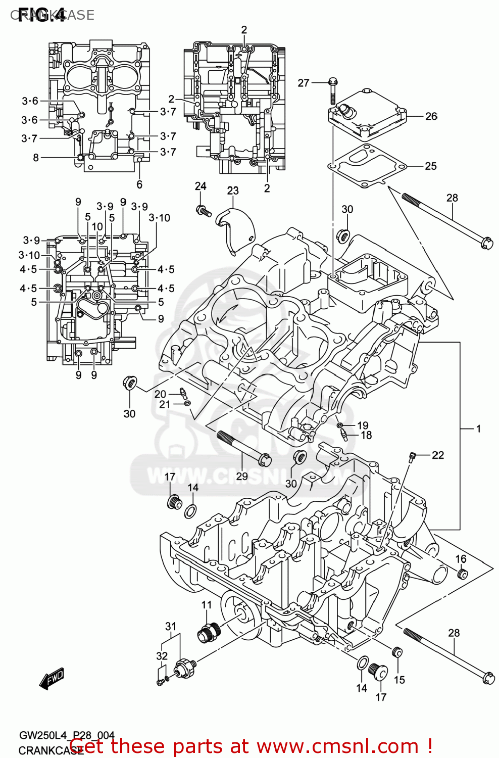 CRANKCASE GW250 INAZUMA 2014 (L4) USA (E03)