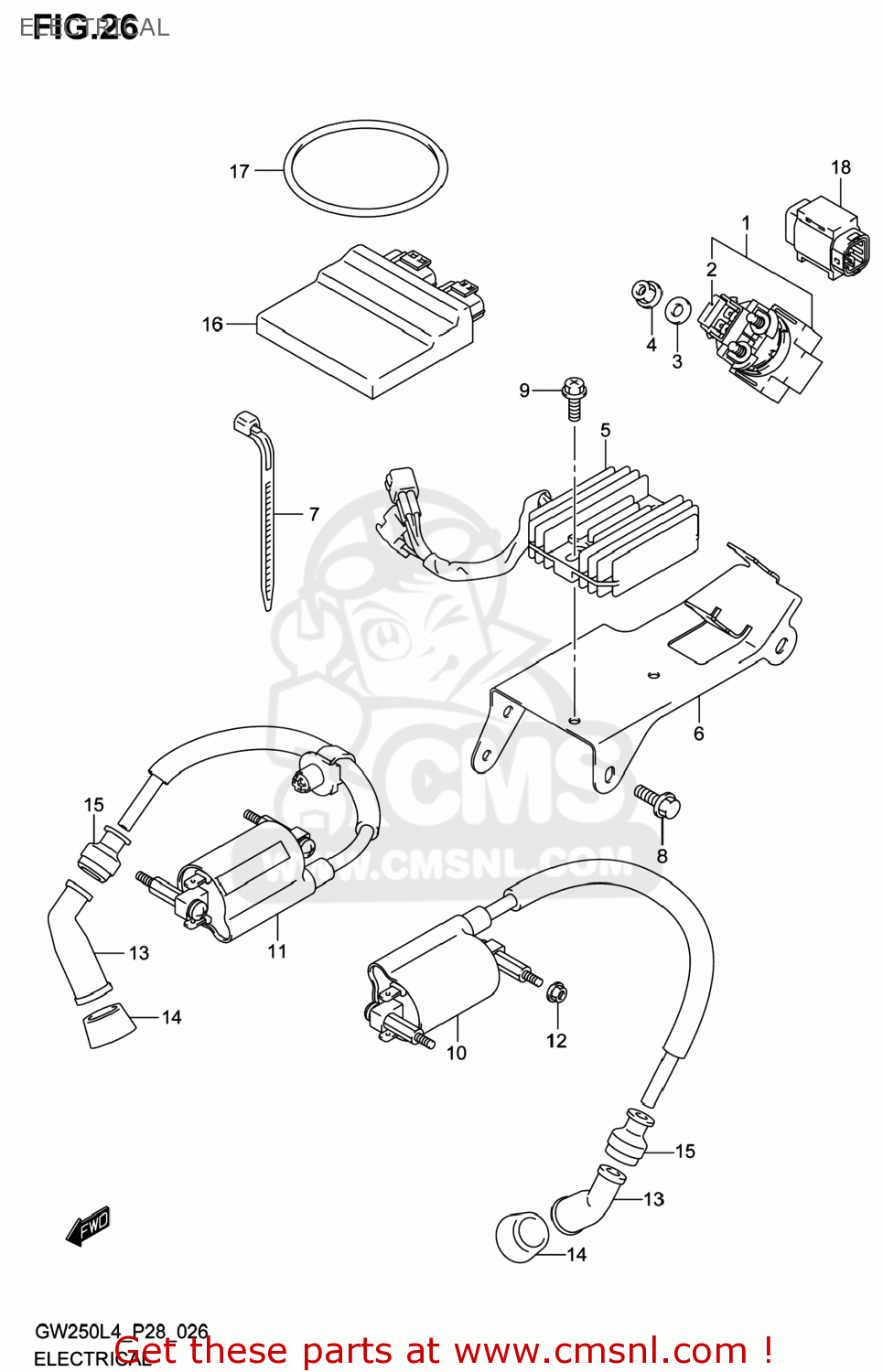 ELECTRICAL GW250 INAZUMA 2014 (L4) USA (E03)