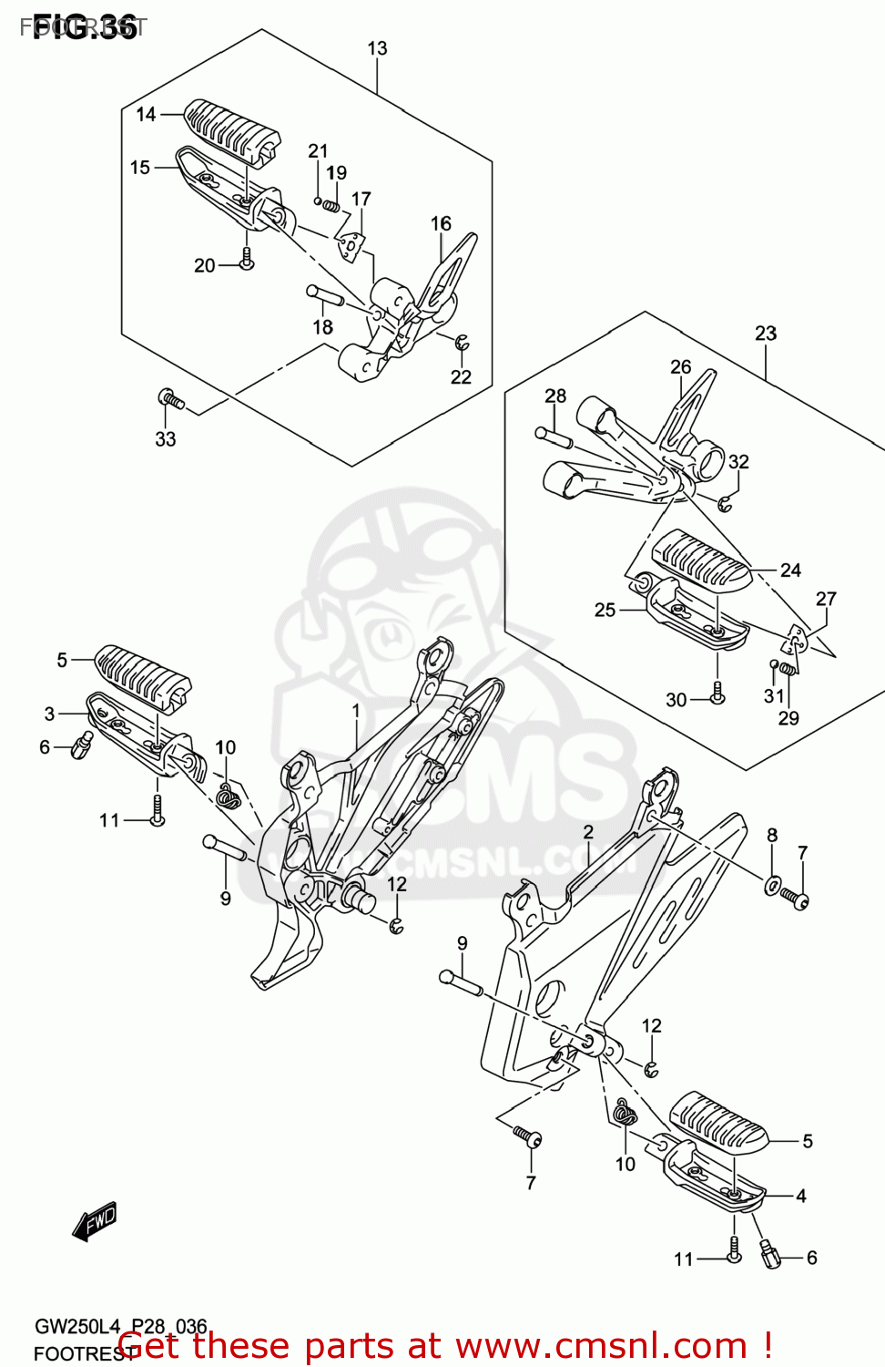 FOOTREST GW250 INAZUMA 2014 (L4) USA (E03)