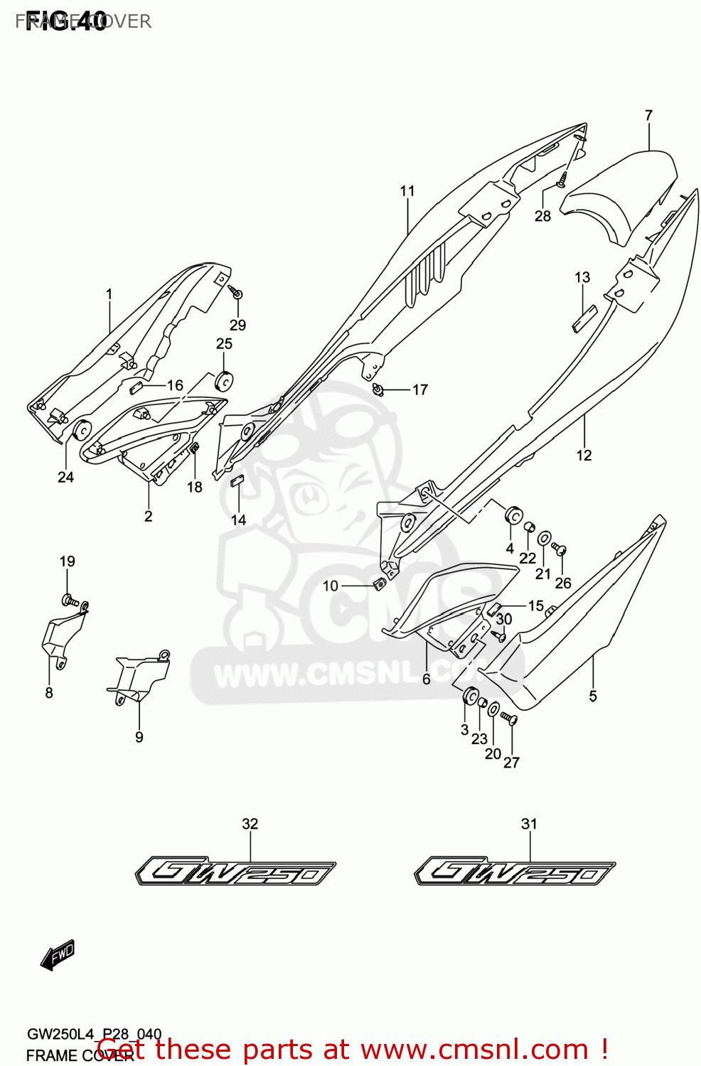 FRAME COVER GW250 INAZUMA 2014 (L4) USA (E03)