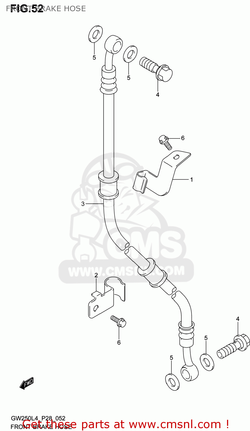 FRONT BRAKE HOSE GW250 INAZUMA 2014 (L4) USA (E03)