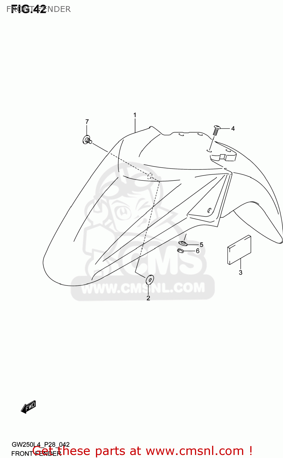 FRONT FENDER GW250 INAZUMA 2014 (L4) USA (E03)