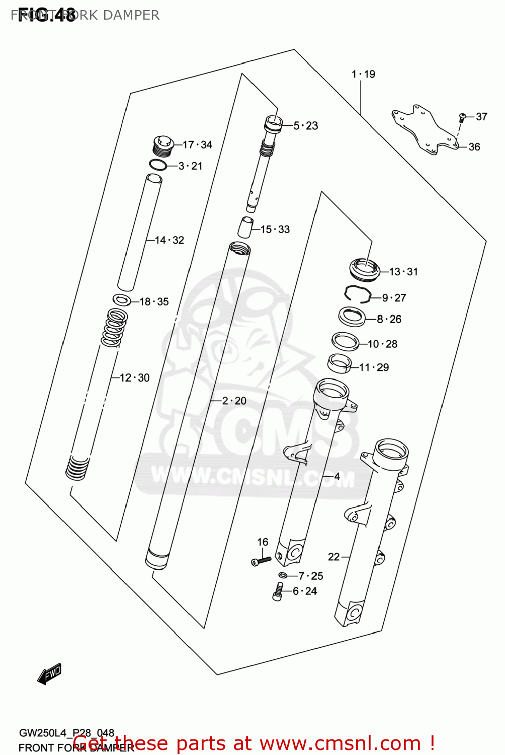 FRONT FORK DAMPER GW250 INAZUMA 2014 (L4) USA (E03)
