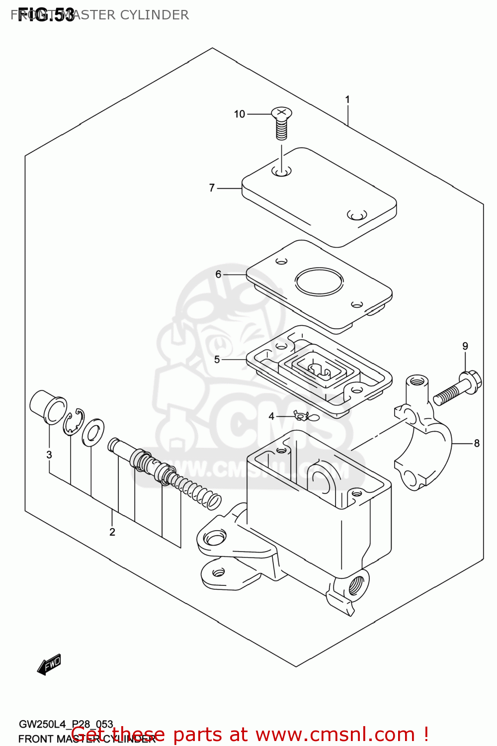 FRONT MASTER CYLINDER GW250 INAZUMA 2014 (L4) USA (E03)