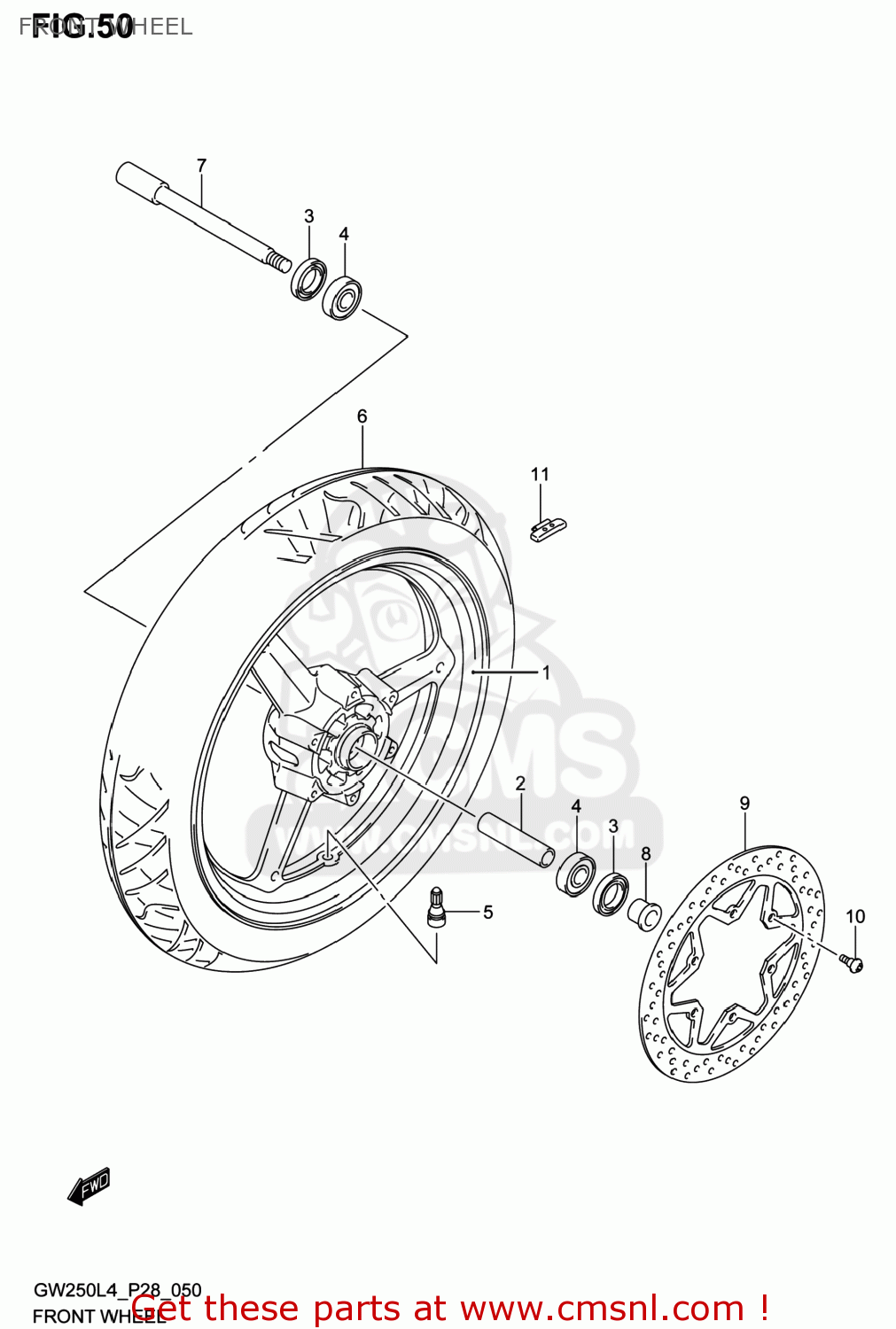 FRONT WHEEL GW250 INAZUMA 2014 (L4) USA (E03)