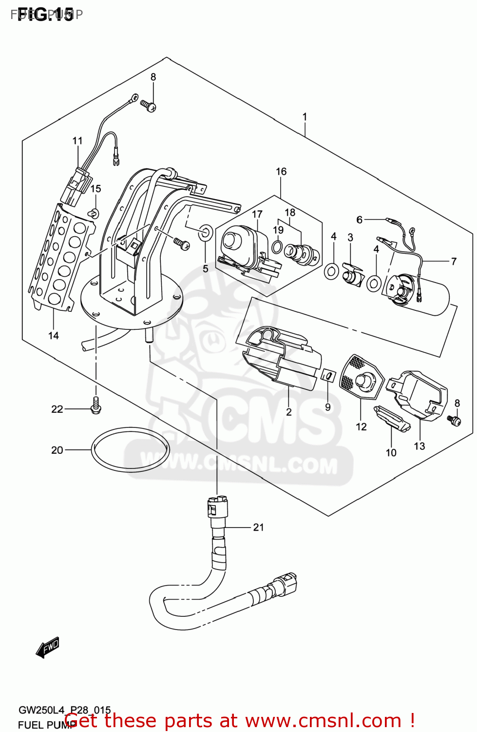 FUEL PUMP GW250 INAZUMA 2014 (L4) USA (E03)
