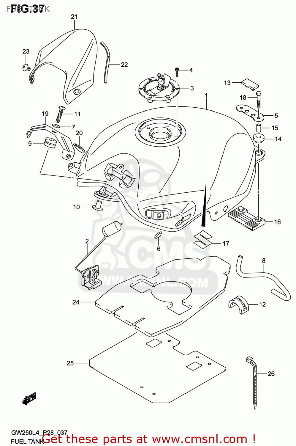 FUEL TANK GW250 INAZUMA 2014 (L4) USA (E03)
