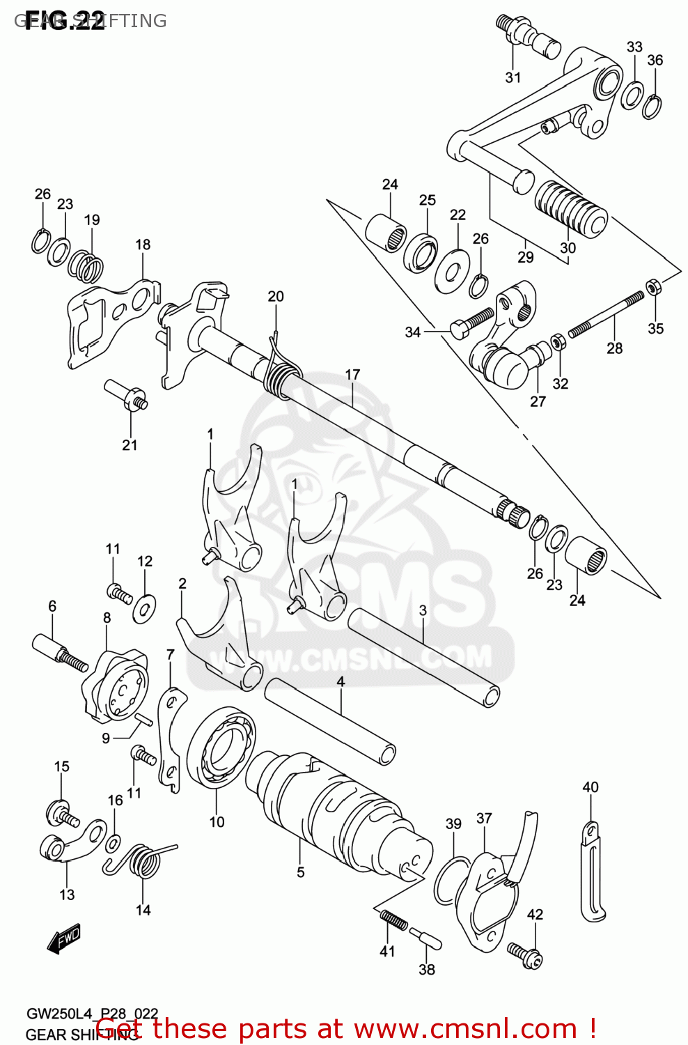 GEAR SHIFTING GW250 INAZUMA 2014 (L4) USA (E03)