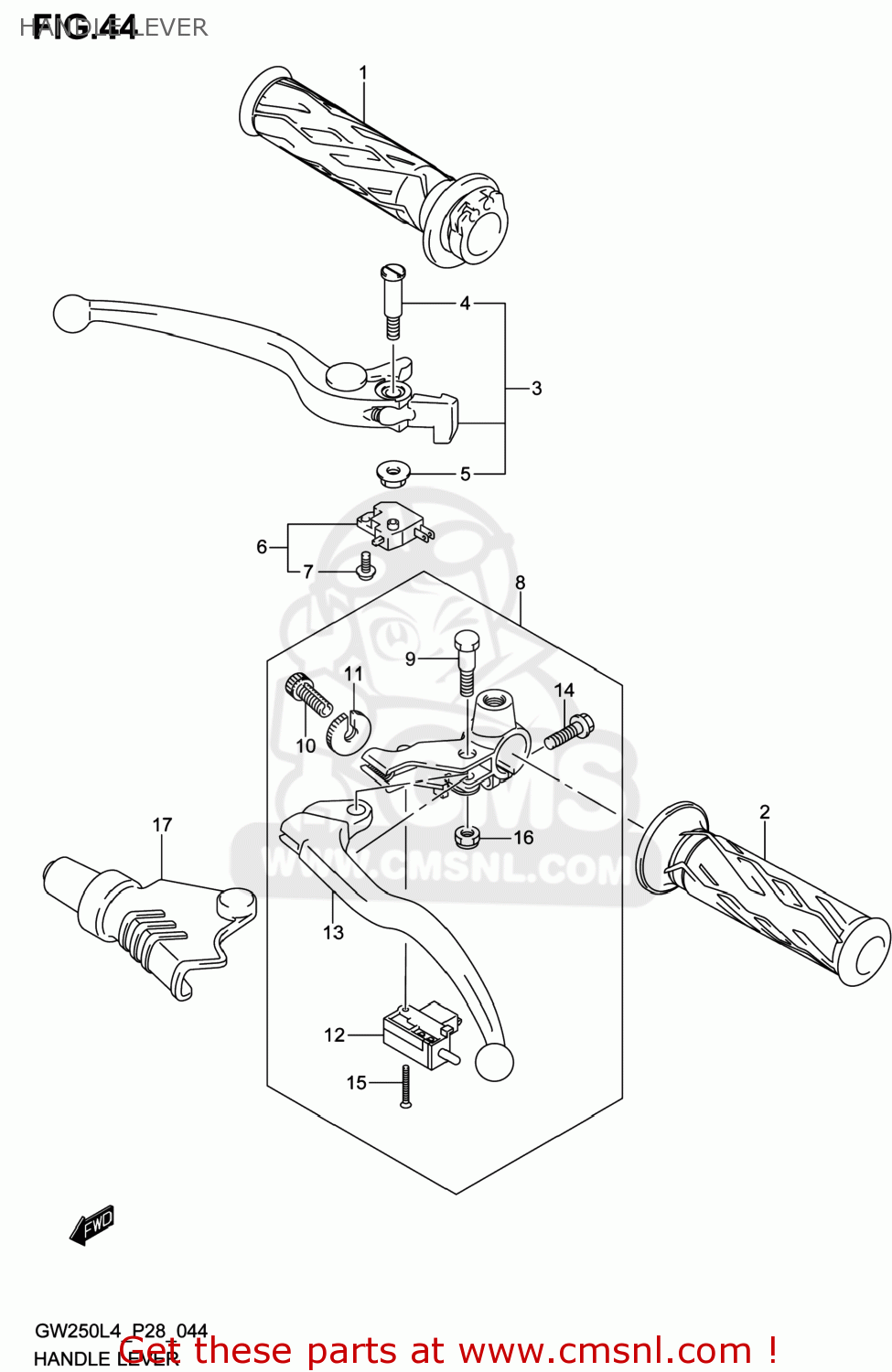 HANDLE LEVER GW250 INAZUMA 2014 (L4) USA (E03)