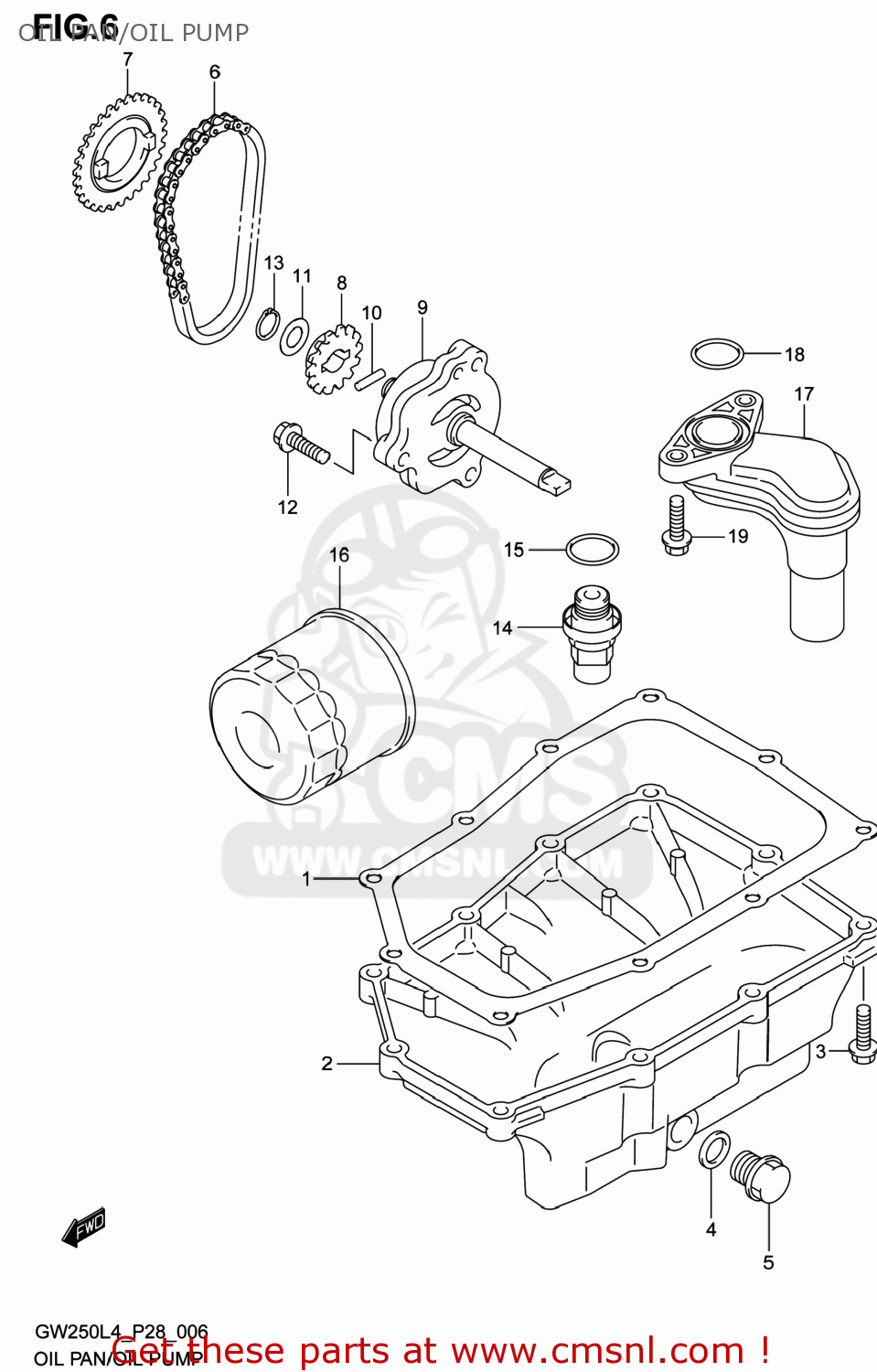 OIL PAN/OIL PUMP GW250 INAZUMA 2014 (L4) USA (E03)