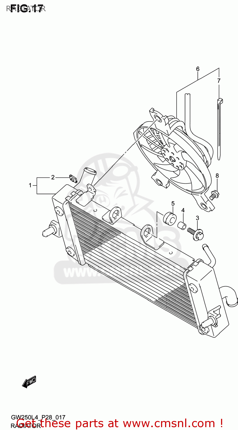 RADIATOR GW250 INAZUMA 2014 (L4) USA (E03)