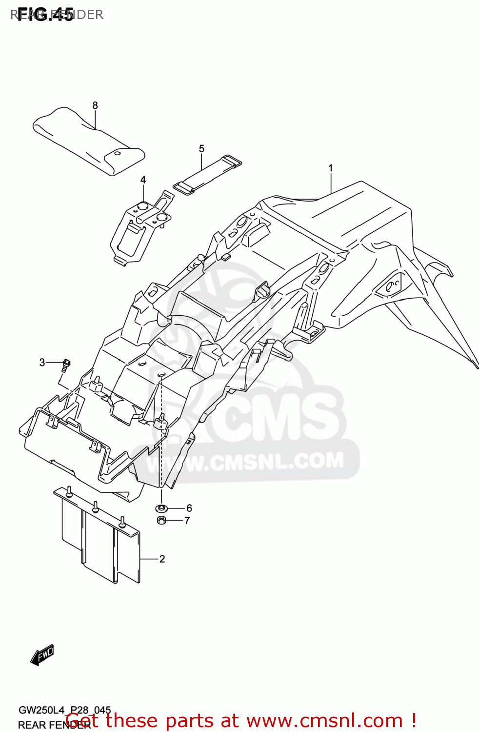 REAR FENDER GW250 INAZUMA 2014 (L4) USA (E03)