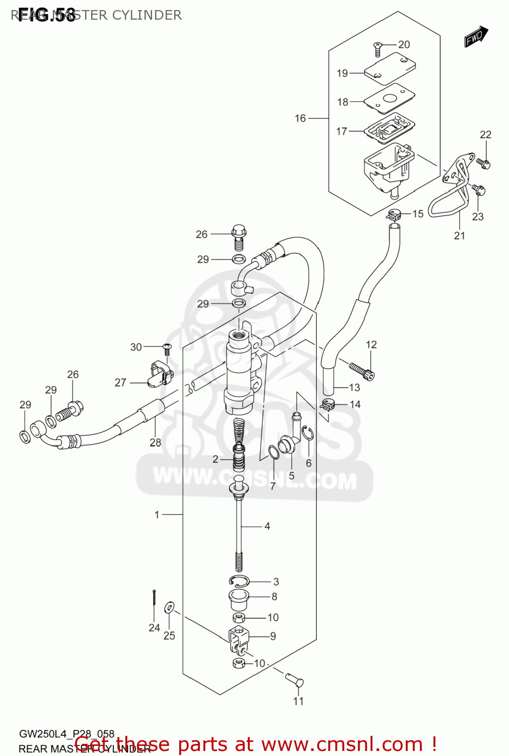 REAR MASTER CYLINDER GW250 INAZUMA 2014 (L4) USA (E03)