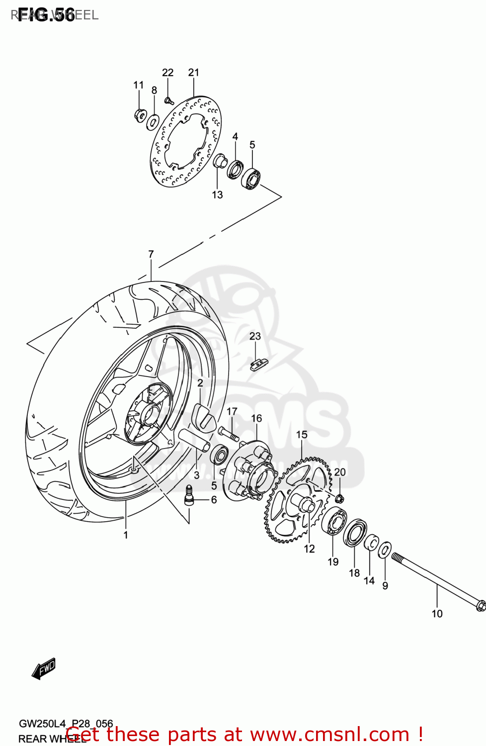 REAR WHEEL GW250 INAZUMA 2014 (L4) USA (E03)
