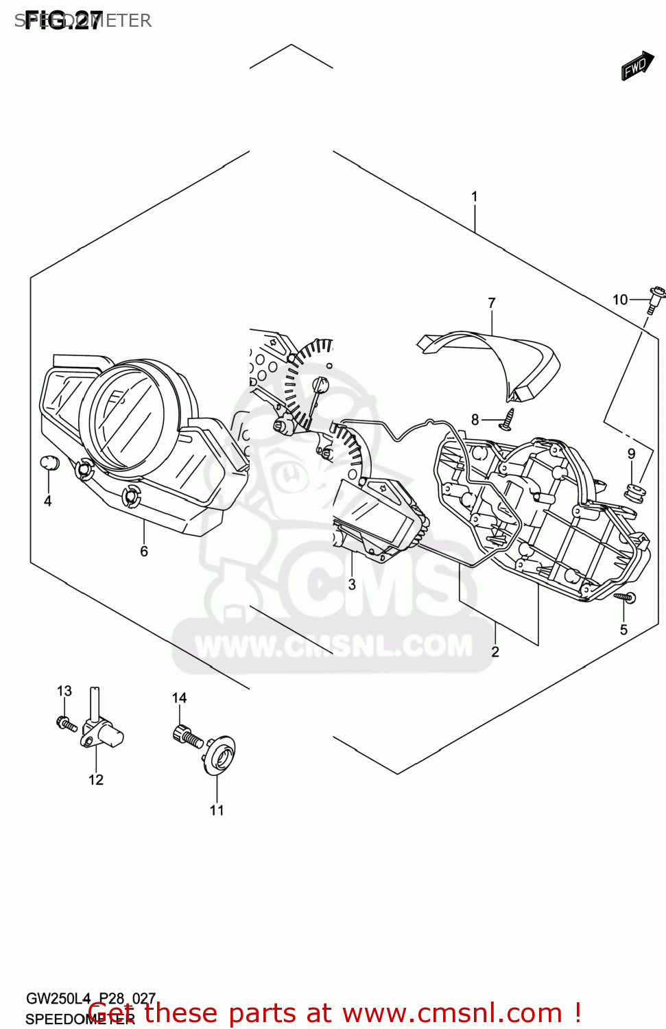 SPEEDOMETER GW250 INAZUMA 2014 (L4) USA (E03)