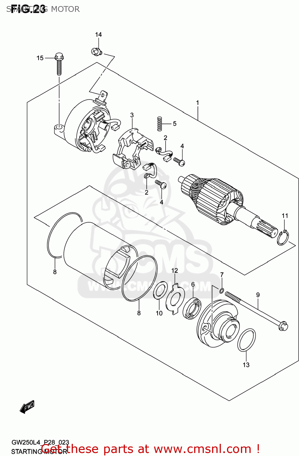 STARTING MOTOR GW250 INAZUMA 2014 (L4) USA (E03)