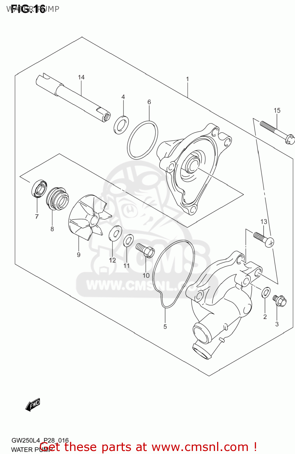WATER PUMP GW250 INAZUMA 2014 (L4) USA (E03)