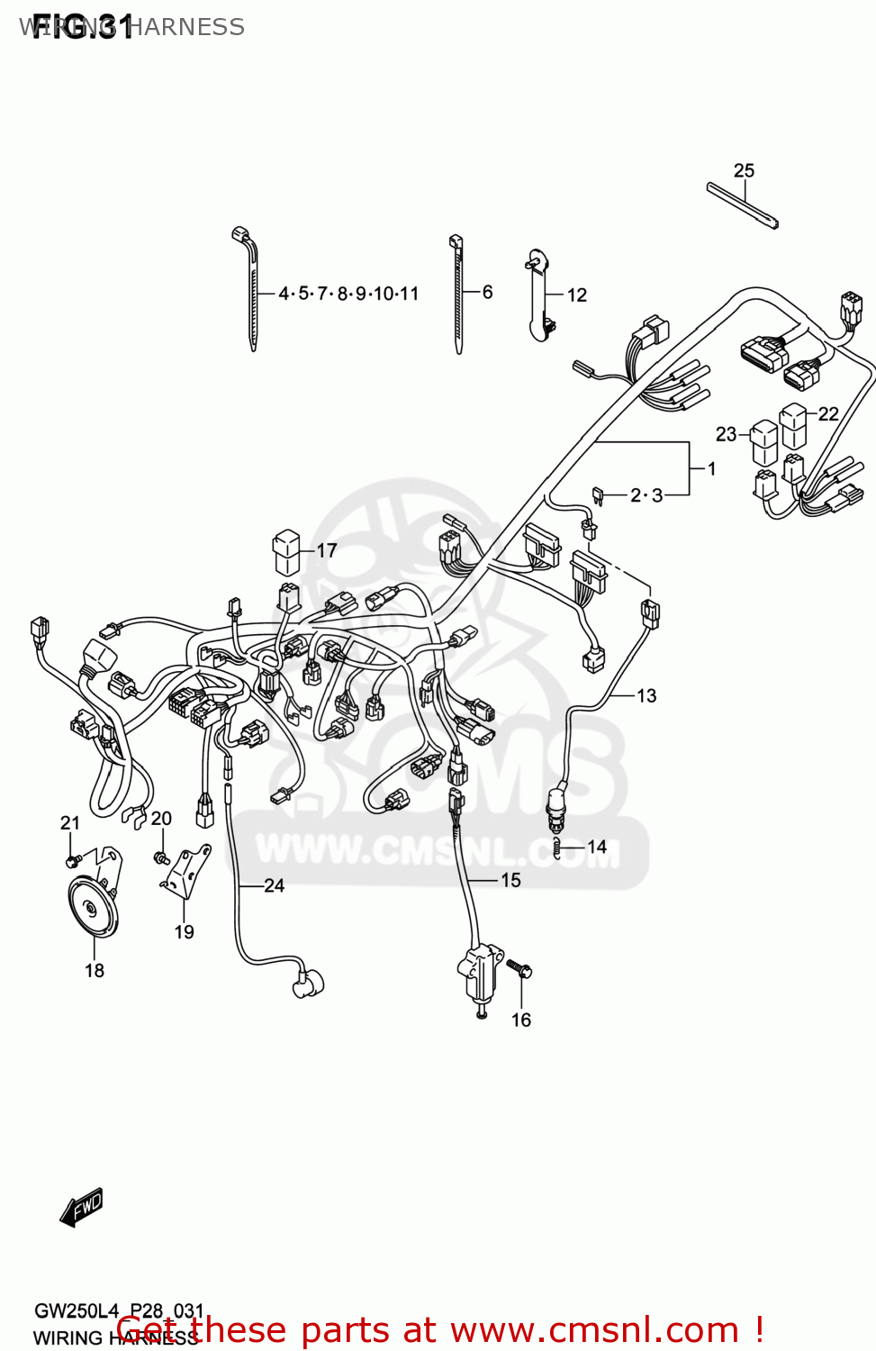 WIRING HARNESS GW250 INAZUMA 2014 (L4) USA (E03)