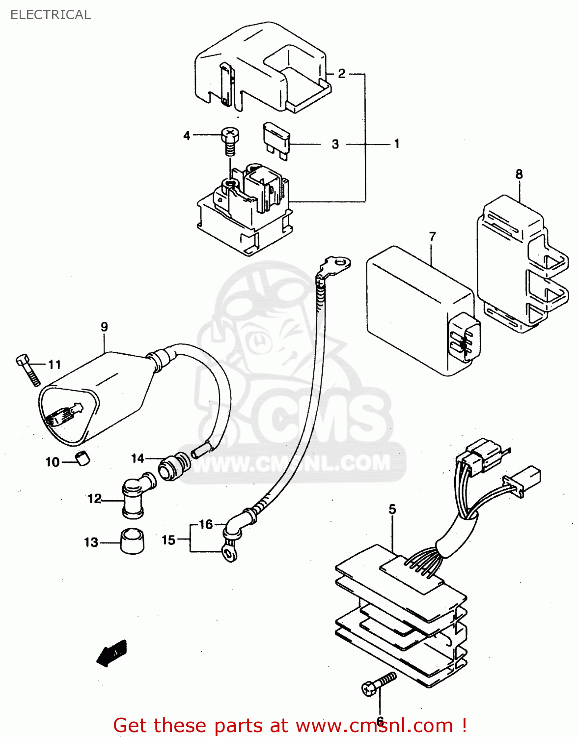 ELECTRICAL GZ125 1998 (W) (E01 E02 E04 E17 E22 E25 E34)