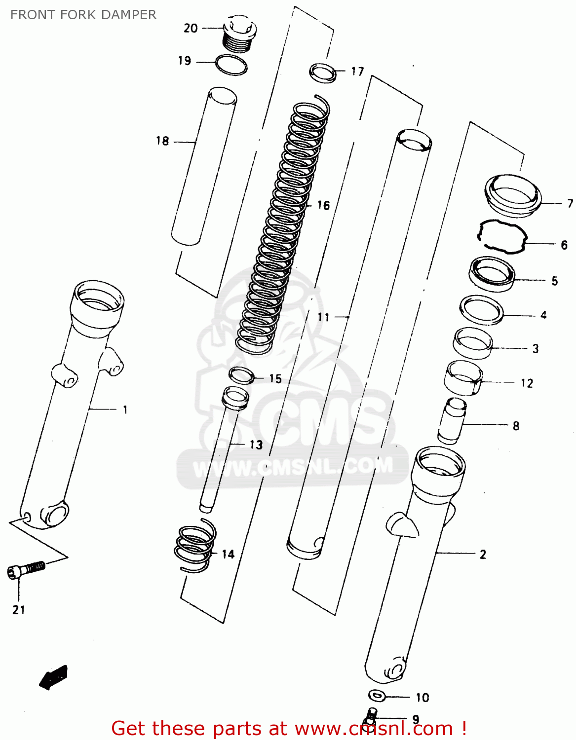 FRONT FORK DAMPER GZ125 1999 (X) (E01)