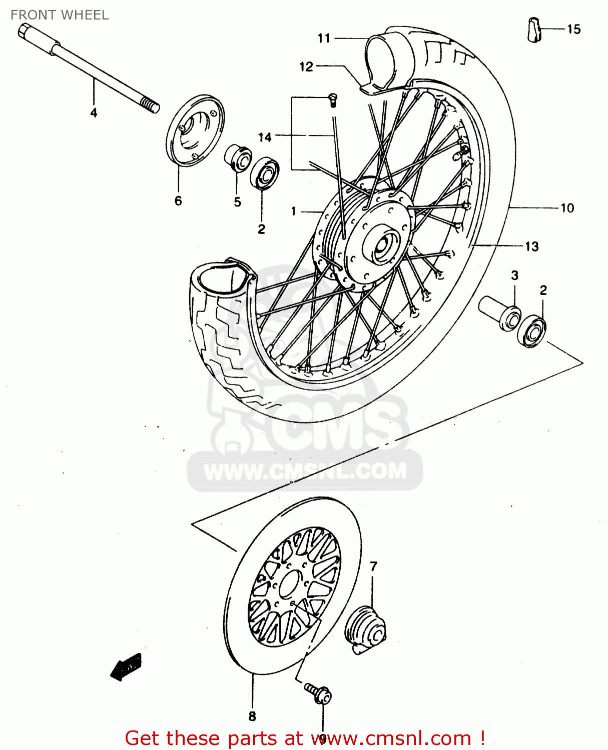 FRONT WHEEL GZ125 1999 (X) (E01)
