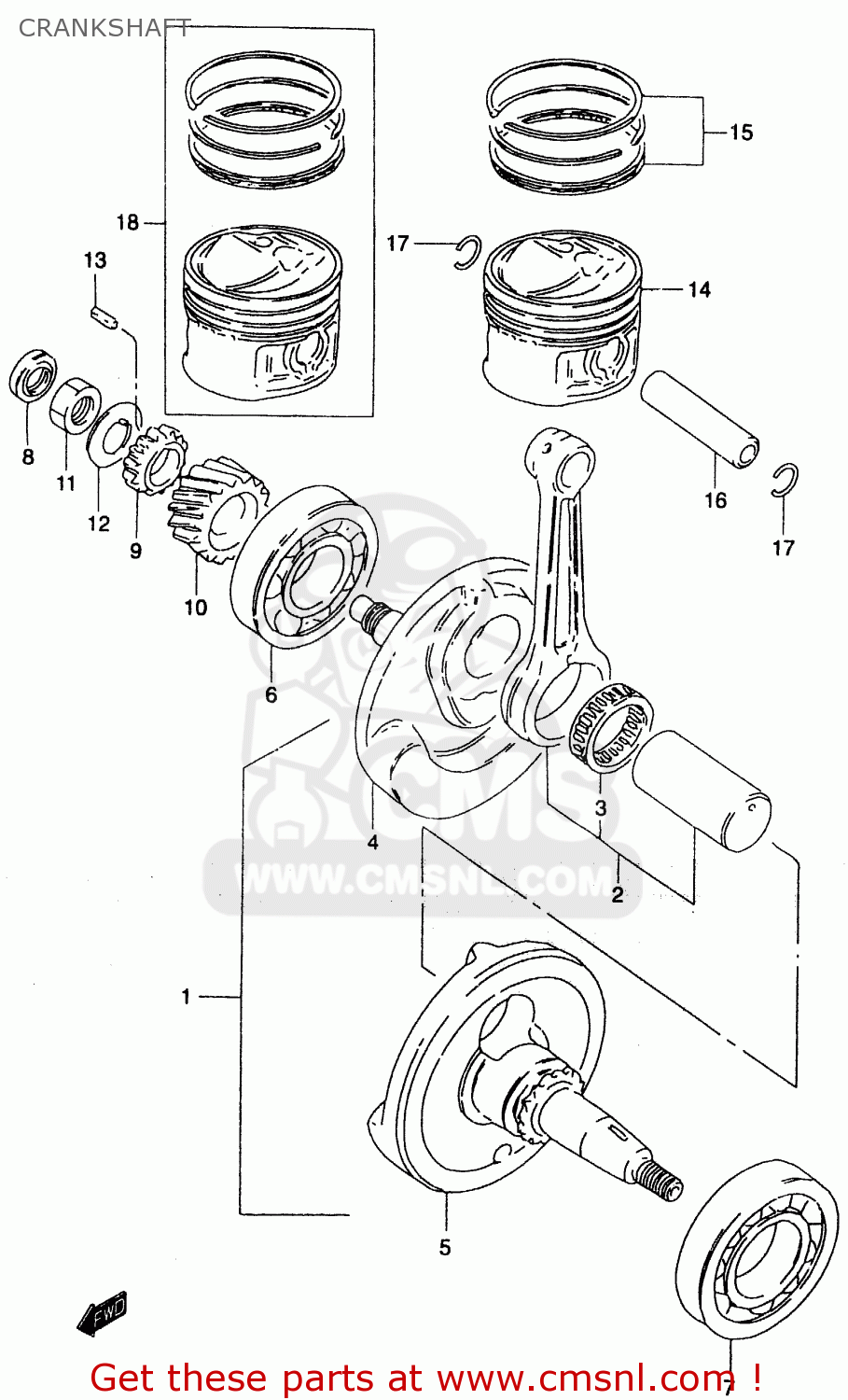 CRANKSHAFT GZ125 2000 (Y) (E01)