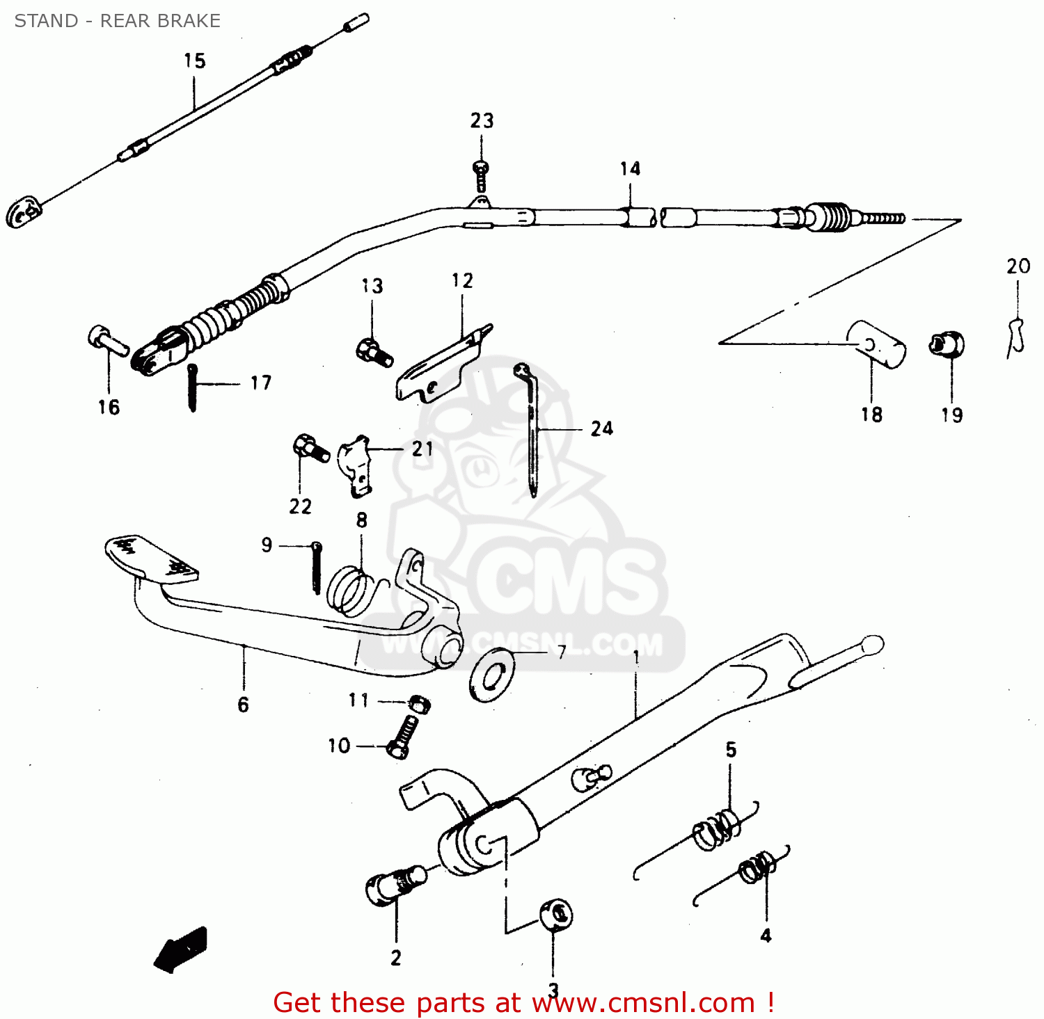 STAND - REAR BRAKE GZ125C 2000 (Y) (E01)