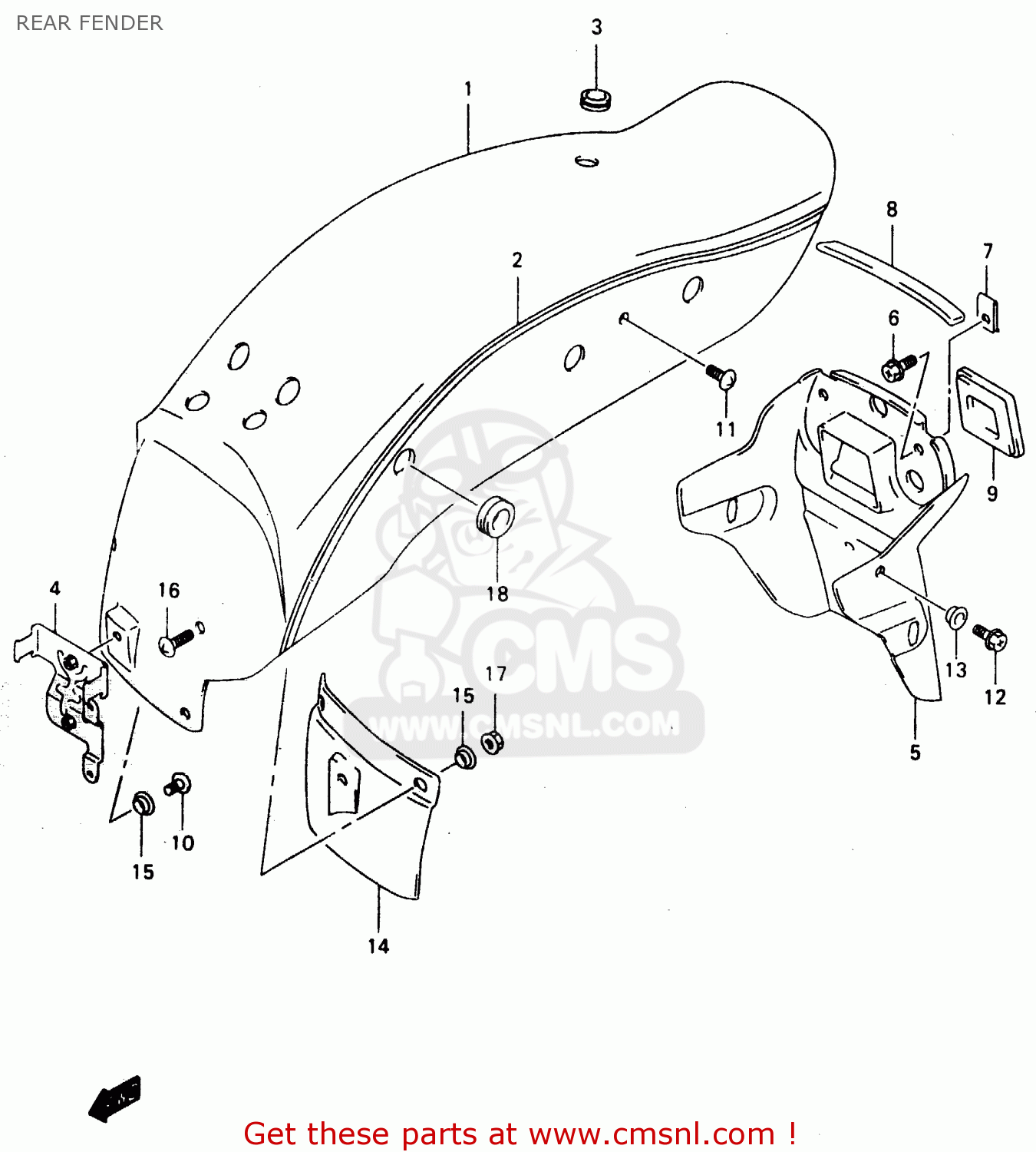 REAR FENDER GZ125C 2000 (Y) (E01)